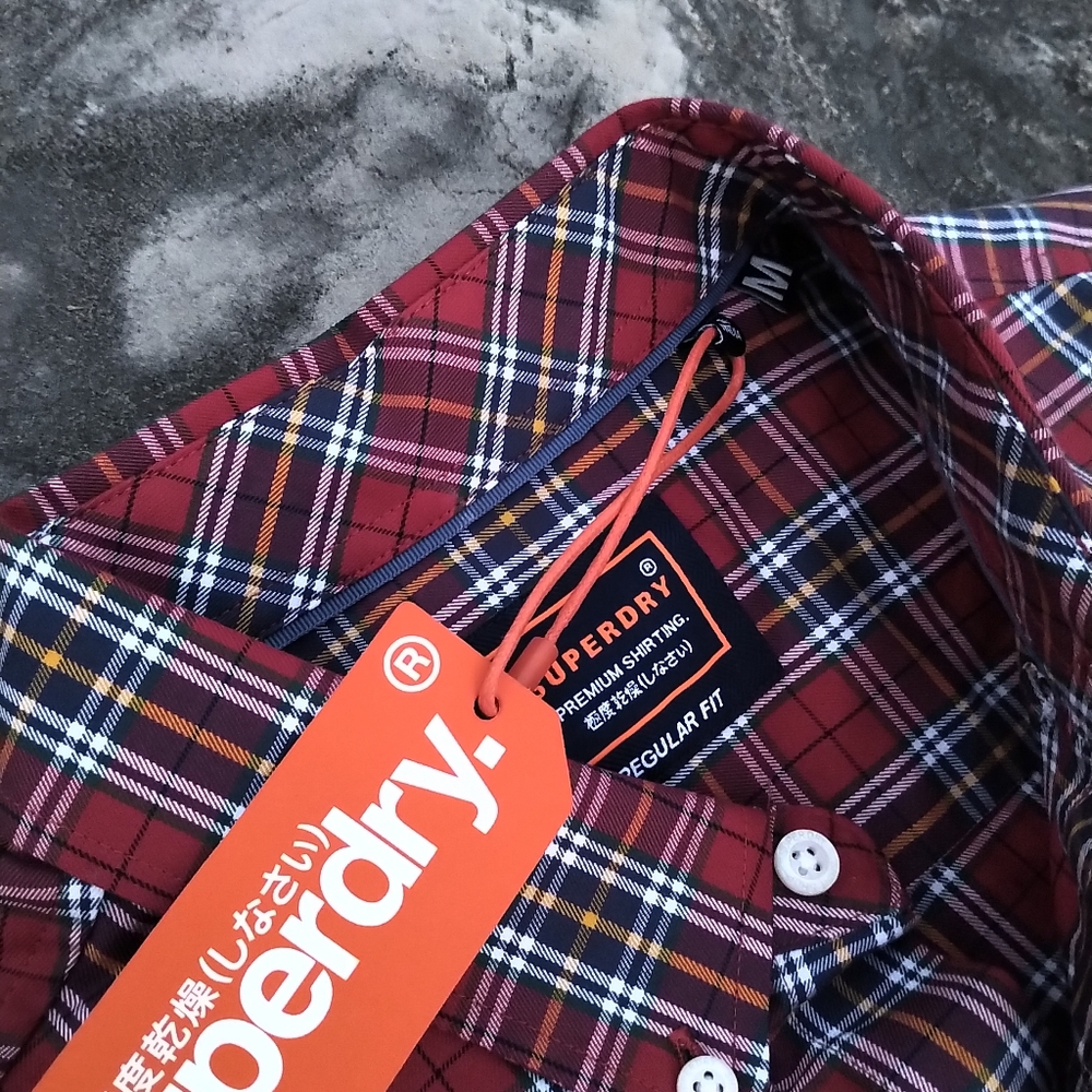 New with tags Superdry plaid button down